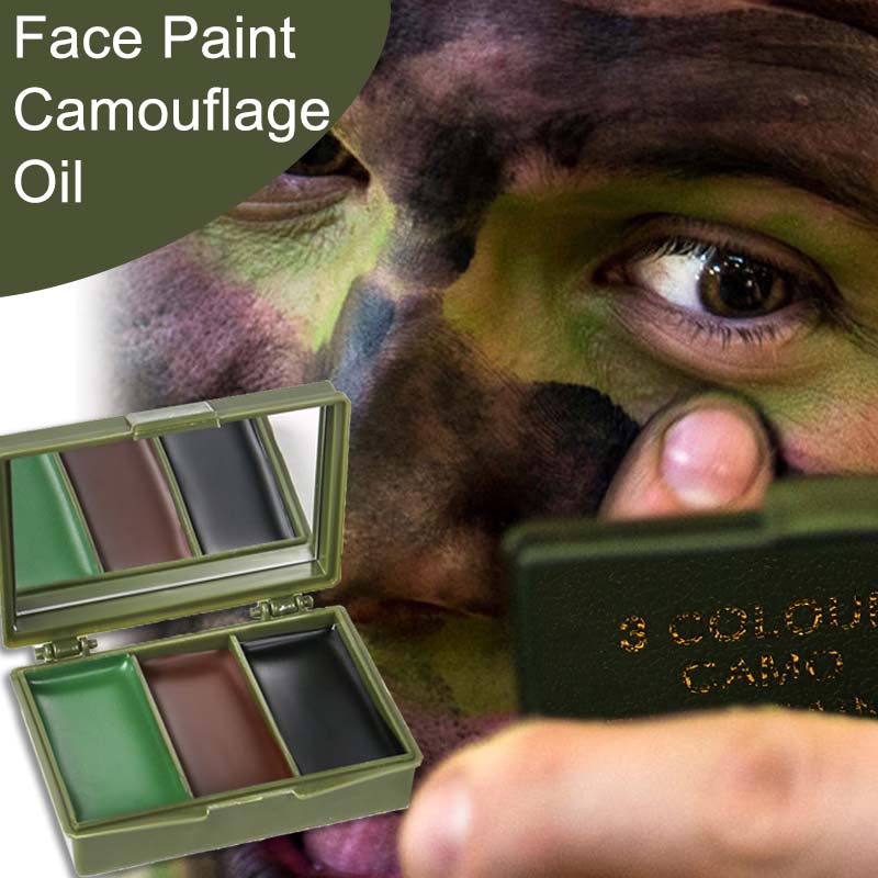 Camo Face Paint - 3 Kolory Kamuflaż Farba do Twarzy