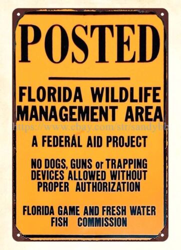 Florida Hunting Fishing & Outdoor Adventures - METALOWA TABLICZKA OZNAKOWA: STAN FLORIDA -