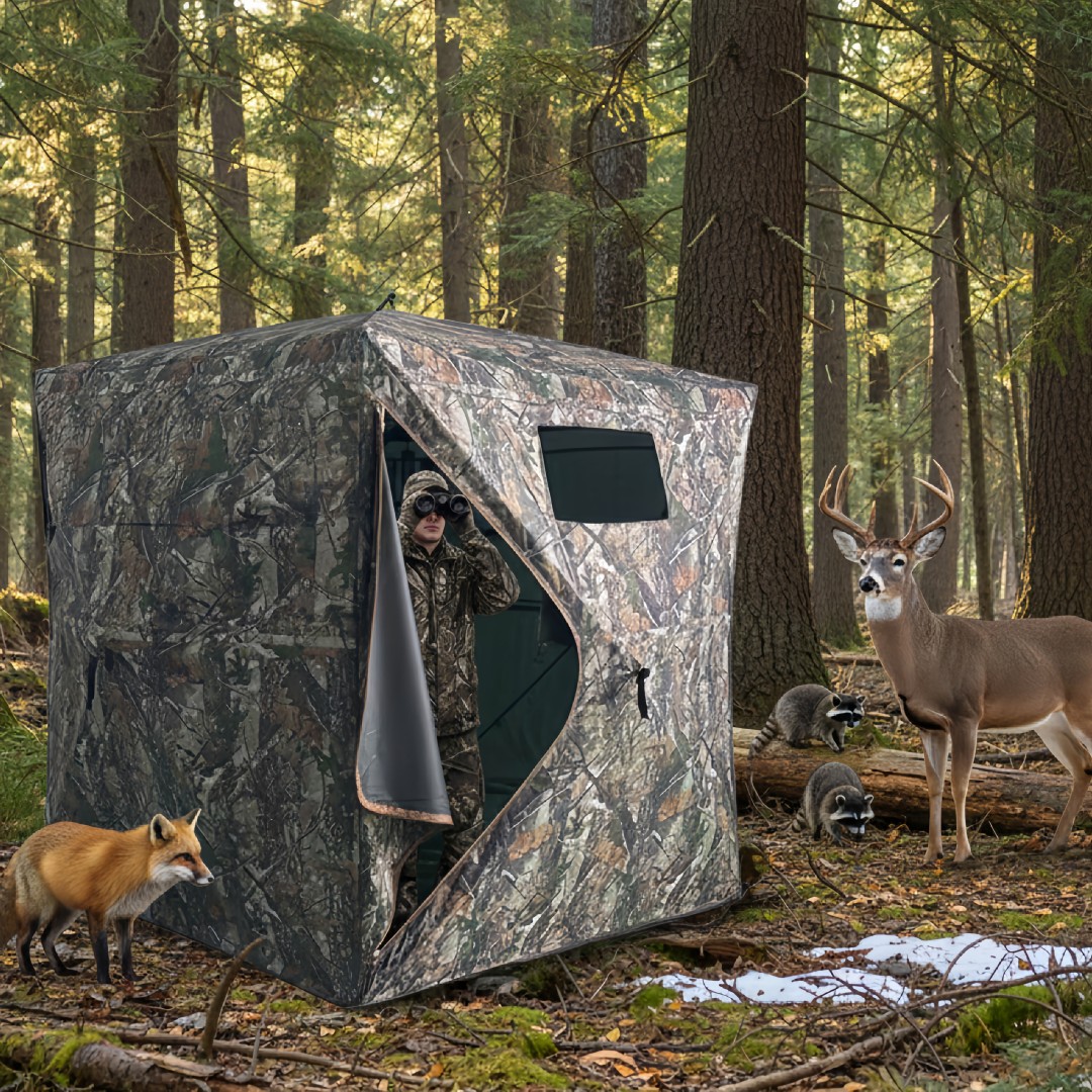 Outdoor Hunting Blinds - Kamuflażowa namiotowa budka myśliwska z łatwym