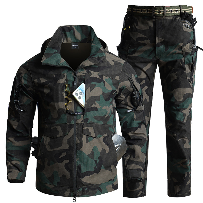 Hunting Outdoor Jacket - Męski zestaw taktyczny w kamuflażu: kurtka