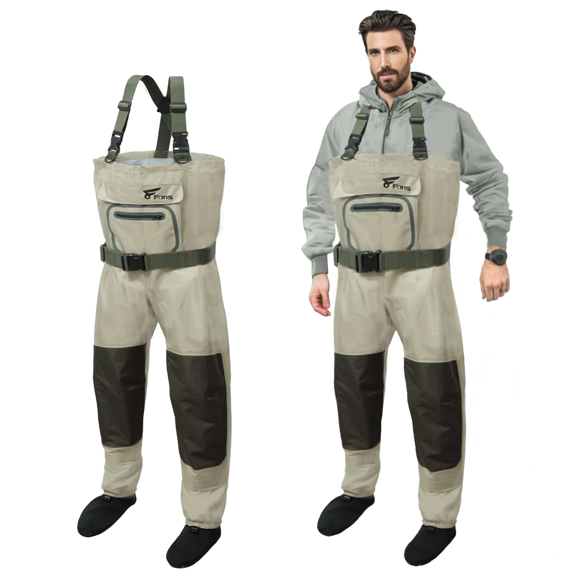 Fishing Waders Breathable - Wodery wędkarskie z 8 przegrodami dla