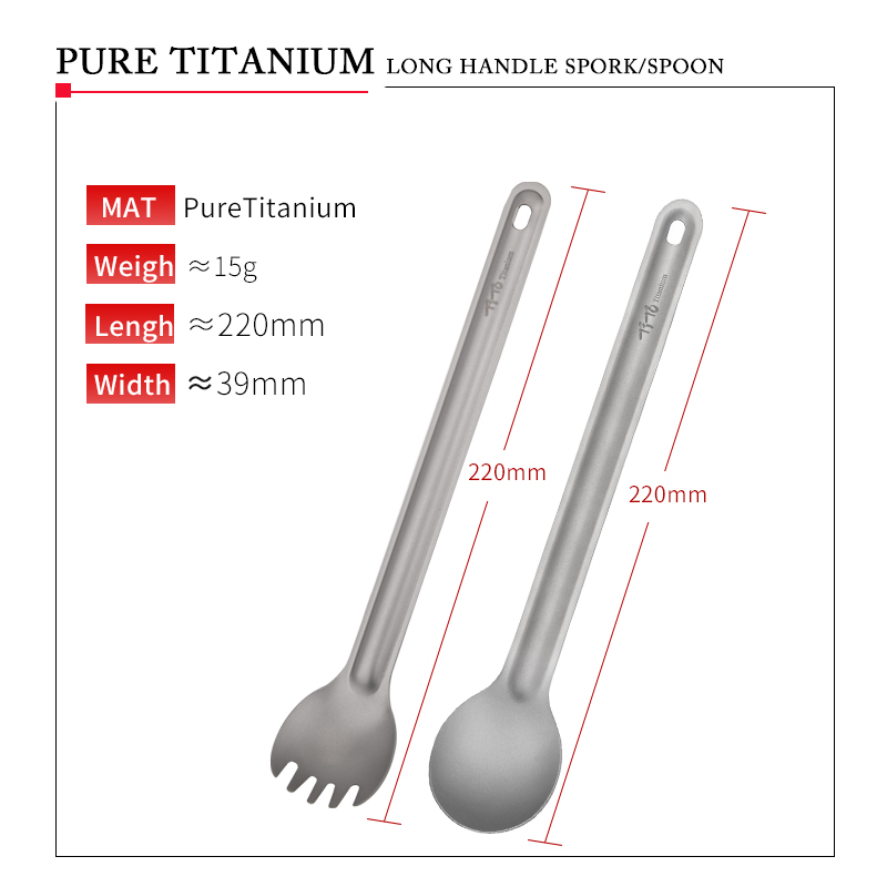 TiTo Titanium Spork Spoon Long – Outdoor Hunting Kitchen recenzja i cena