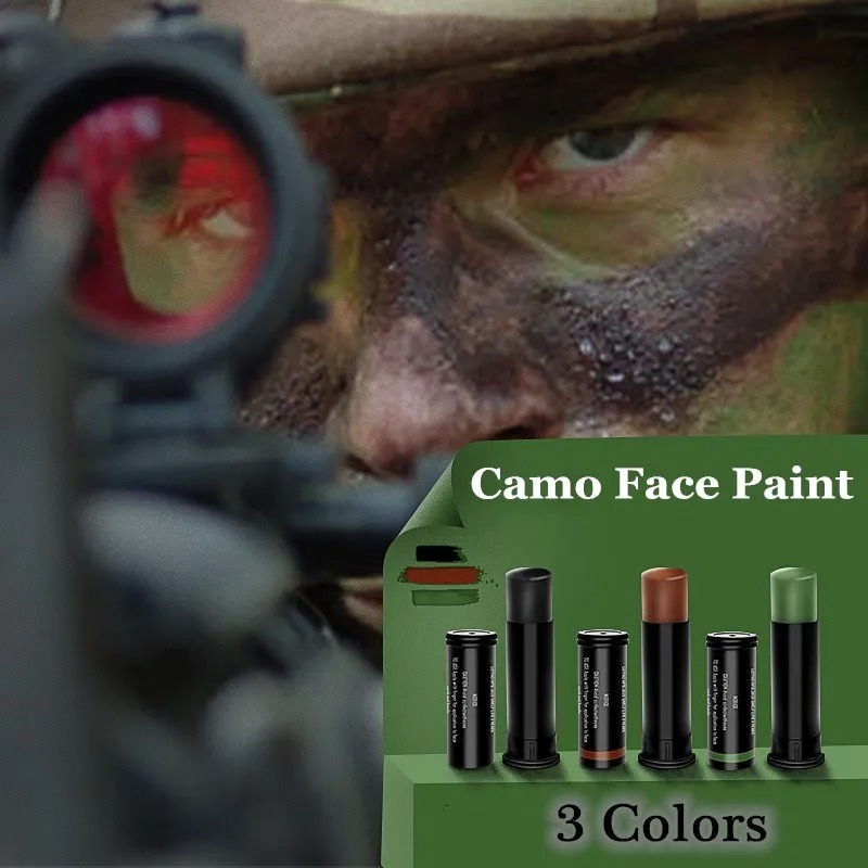 3-kolorowe fani na świeżym pow – Camo Face Paint recenzja i cena