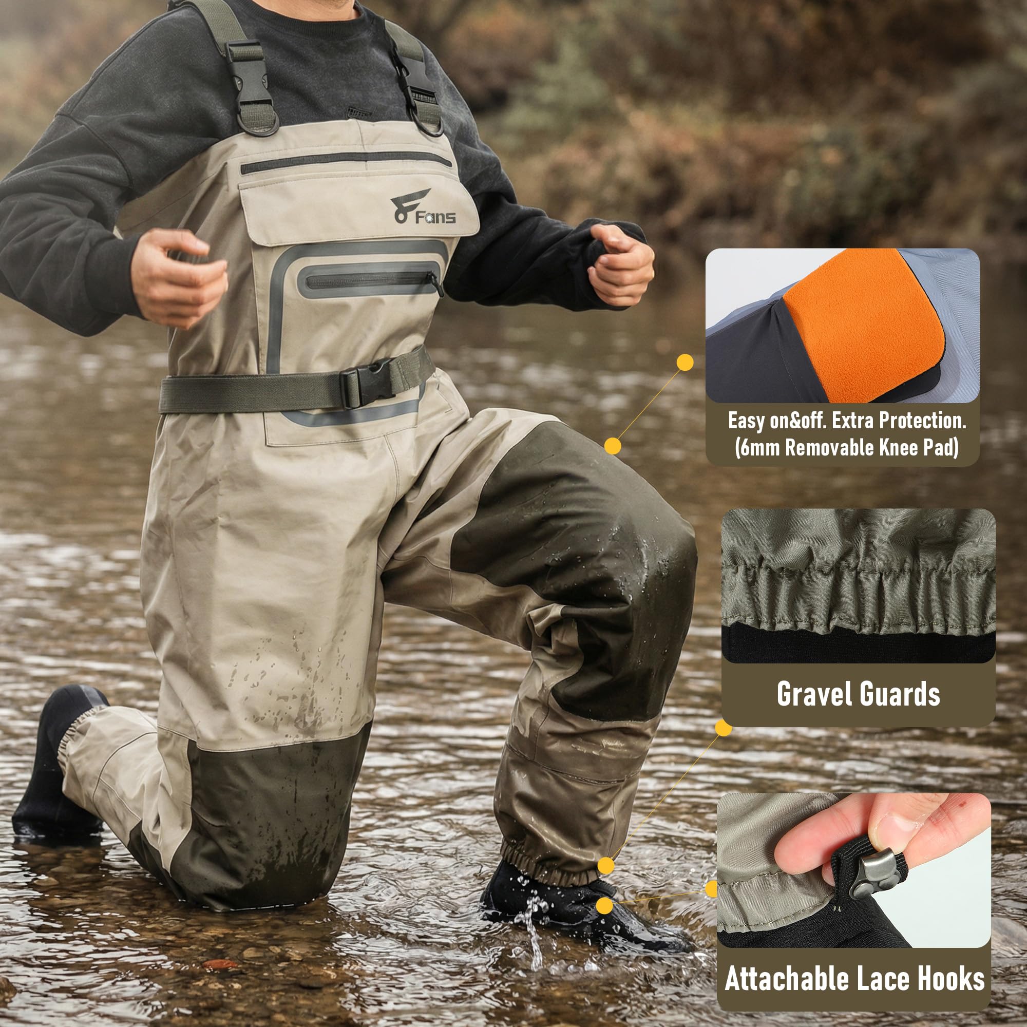 Wodery wędkarskie z 8 przegrod – Fishing Waders Breathable recenzja i cena
